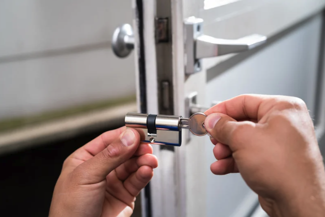 new lock being fitted